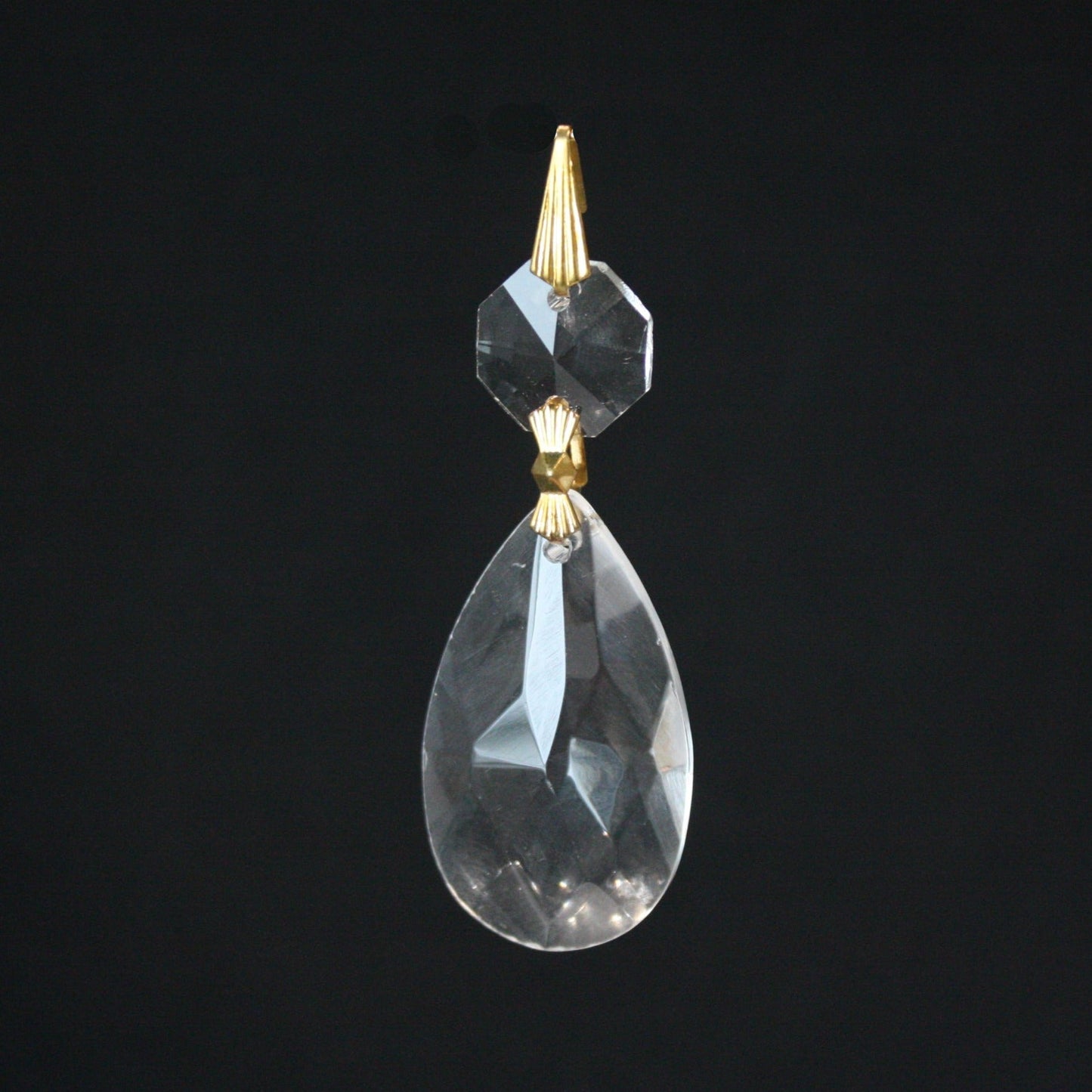 1-1/2" Clear Teardrop w/ Top Bead, Various Styles