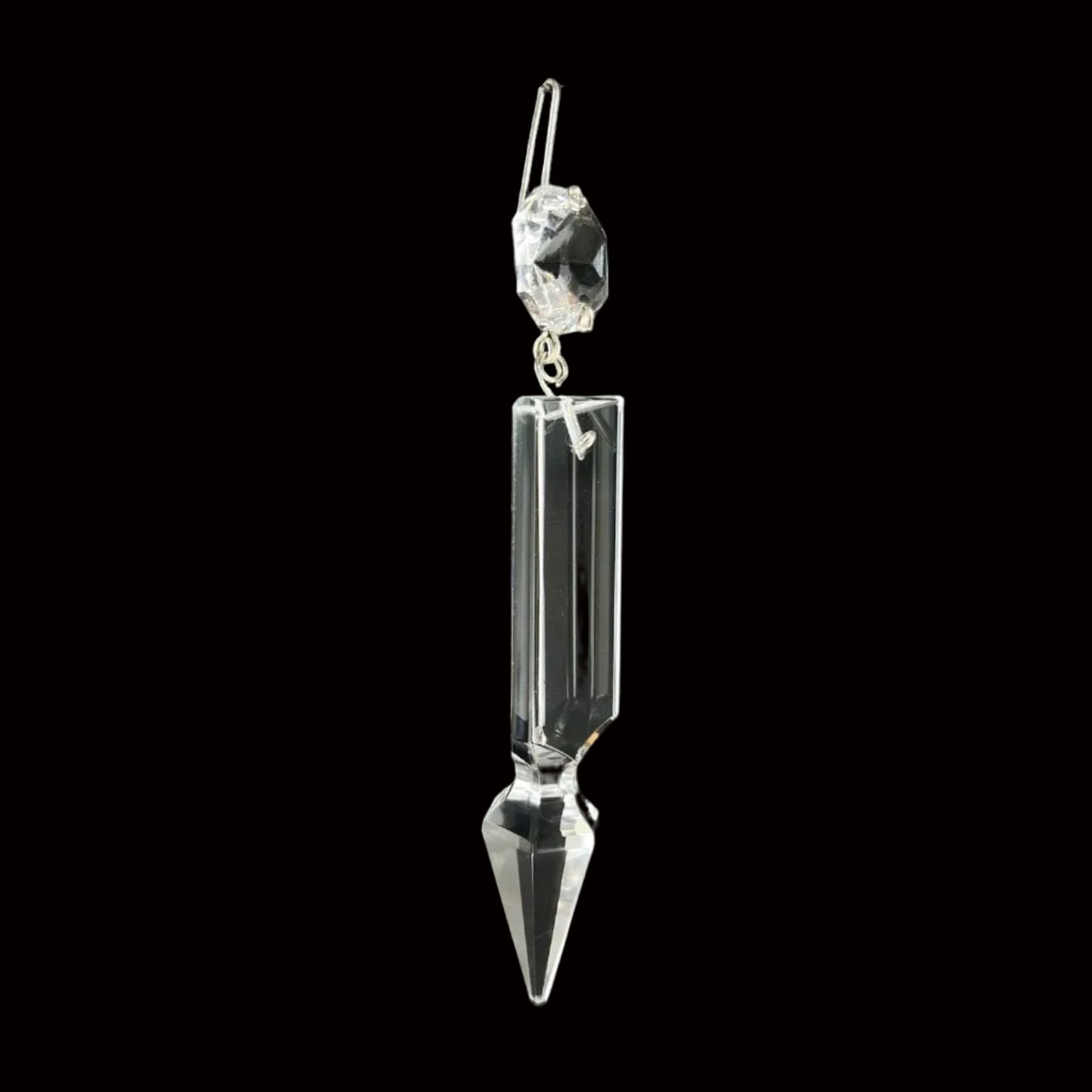 Plain Full Cut Czech Crystal Spear w/ Top Bead
