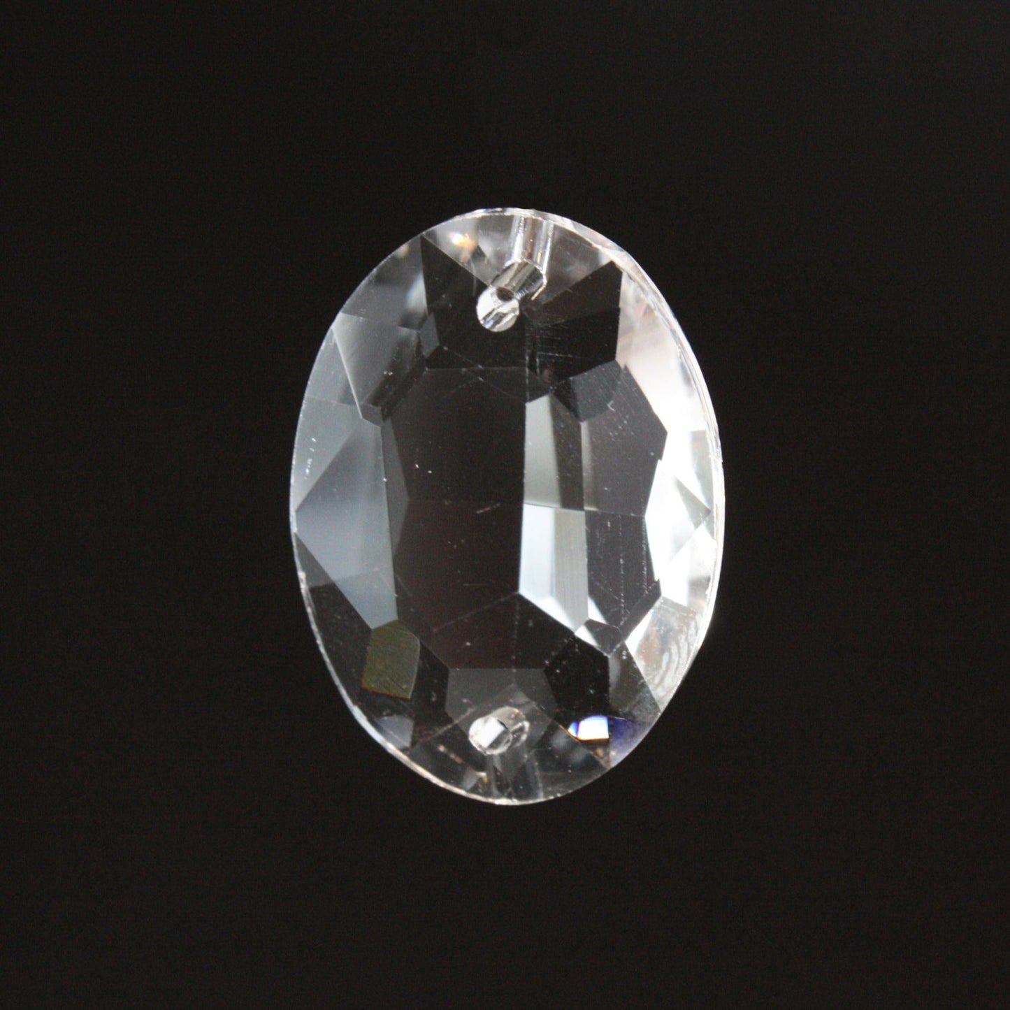 24mm 2-Hole Clear Oval Bead