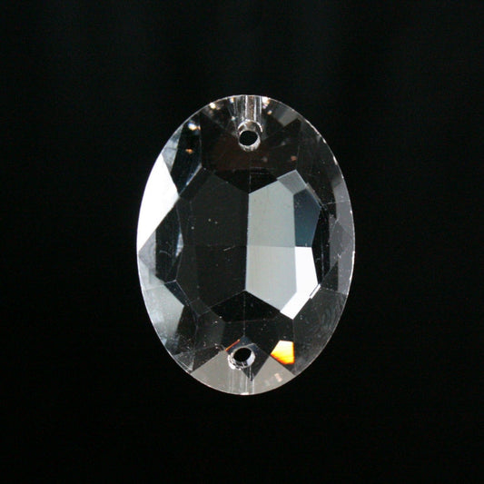 24mm 2-Hole Clear Oval Bead