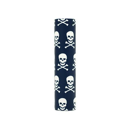 kaarskoker Designer Candle Cover (cb), Navy Skull (4 inch)