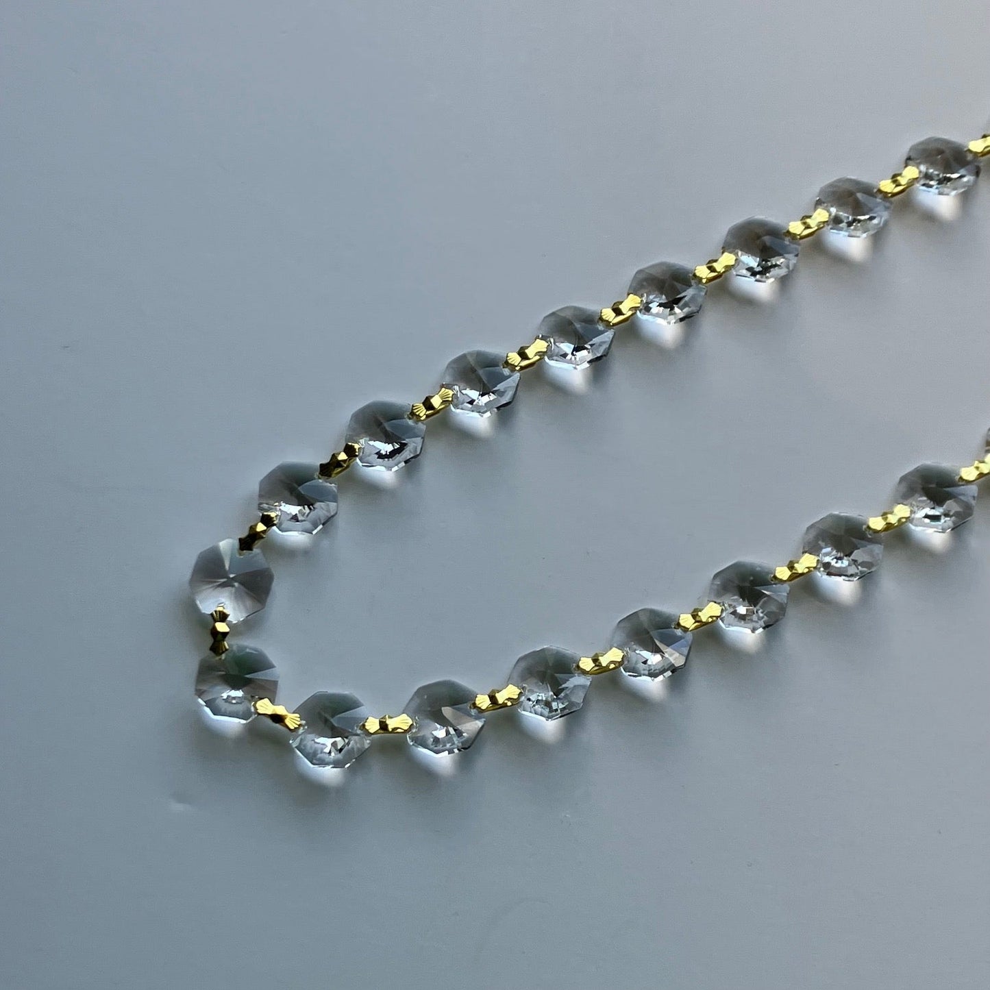 SWAROVSKI SPECTRA®<br>39" 14mm Crystal Octagon Chain (Brass or Chrome)