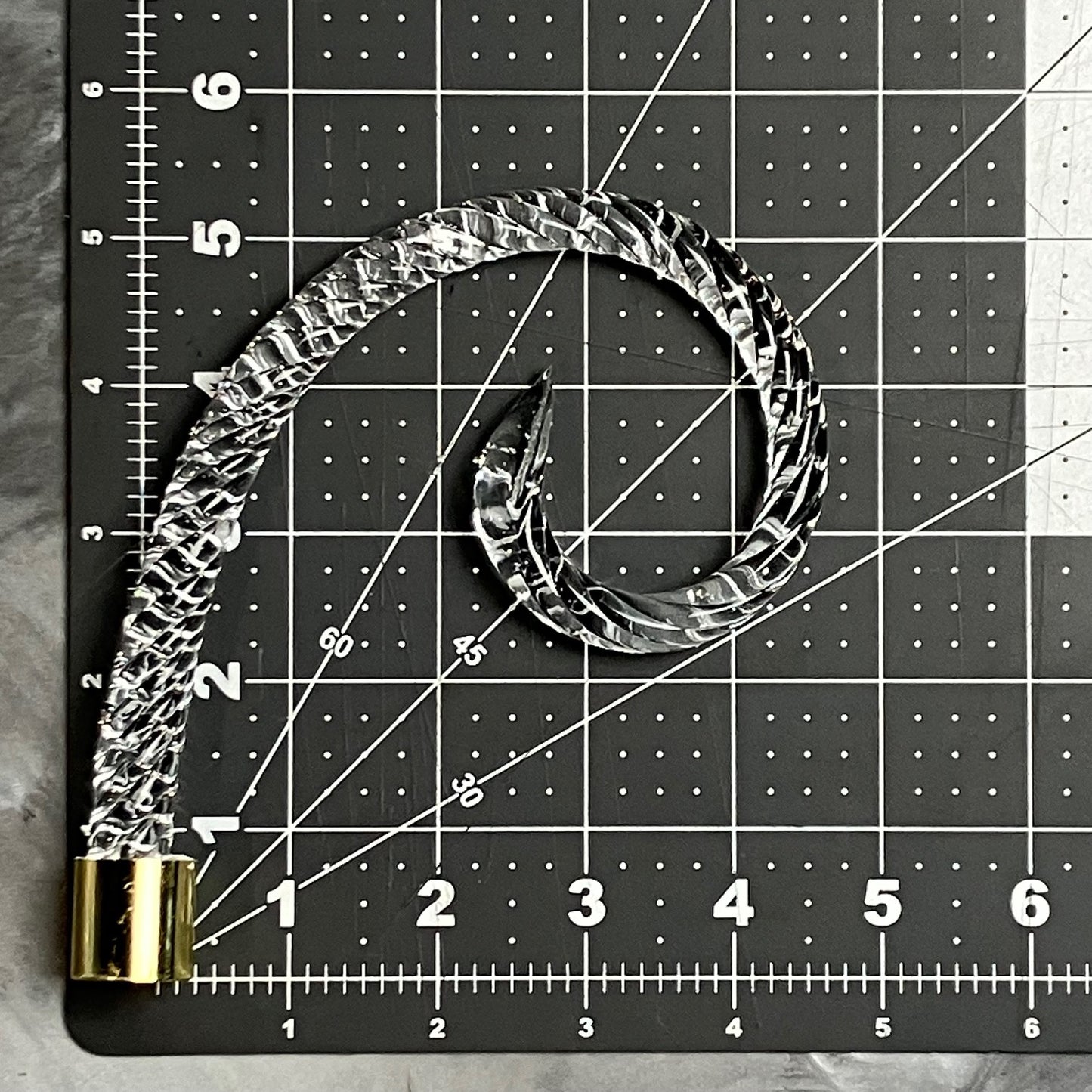 Rope Scroll Arm, Brass Ferrule