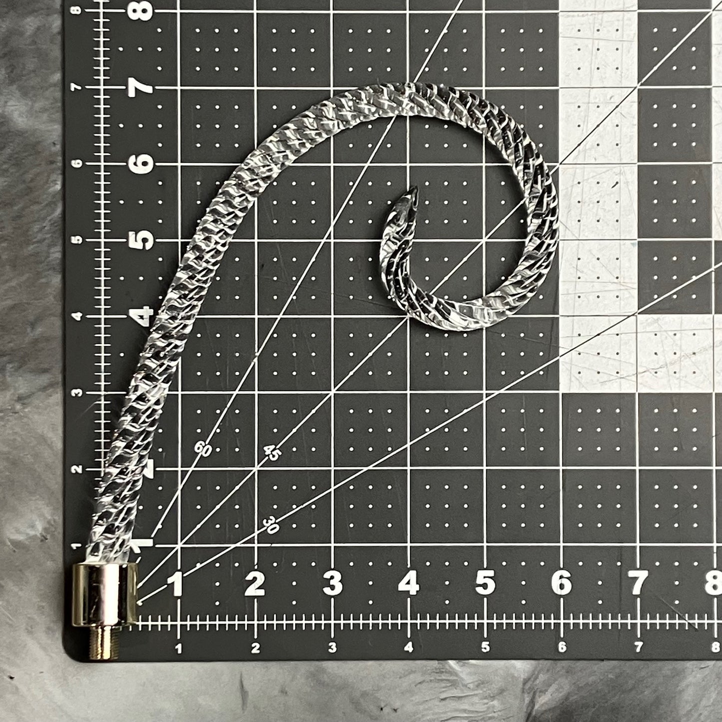 Rope Scroll Arm, Brass Ferrule