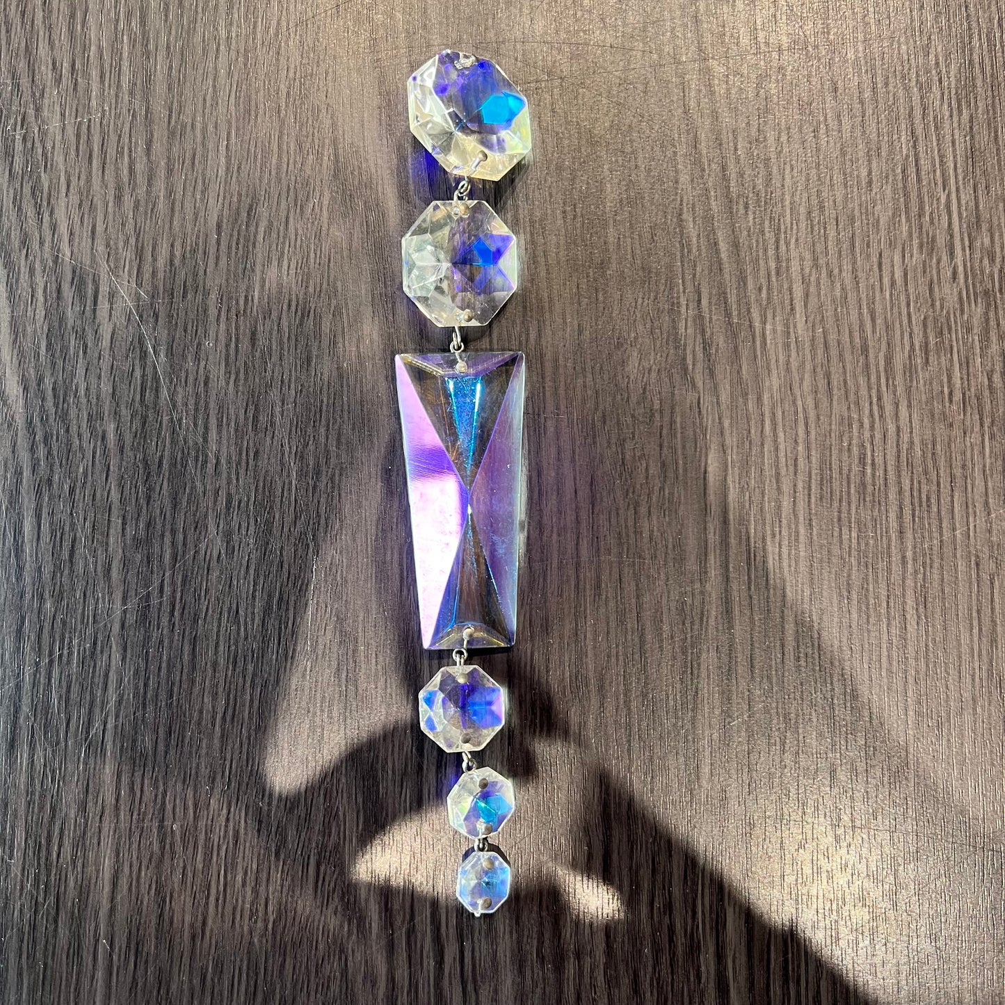 7" Blue Aurora Borealis Graduated Basket Chain (Blemished)