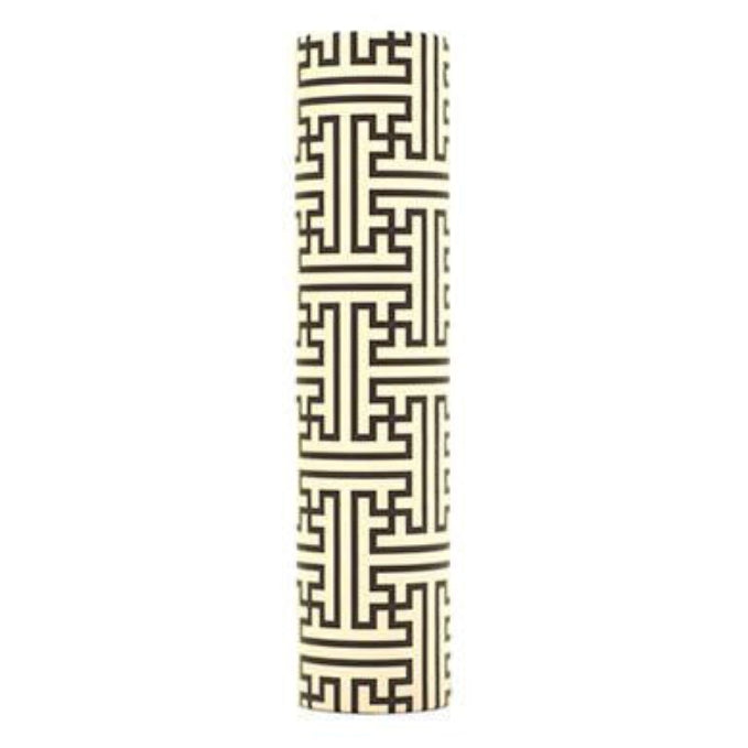 kaarskoker Designer Candle Cover (cb), Brown Fretwork (6 inch)