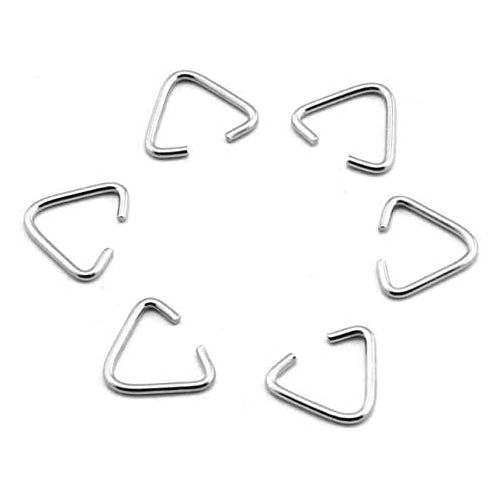 8mm Silver Triangle Jump Rings (25/pack)