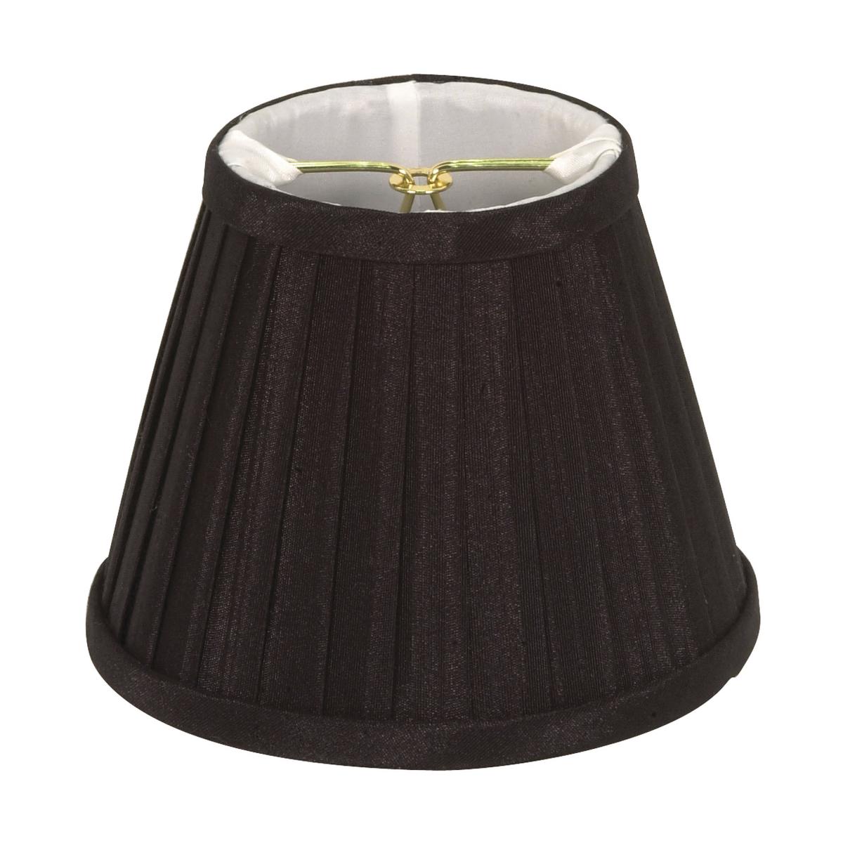 Black Folded Pleat Clip-On Chandelier Shade