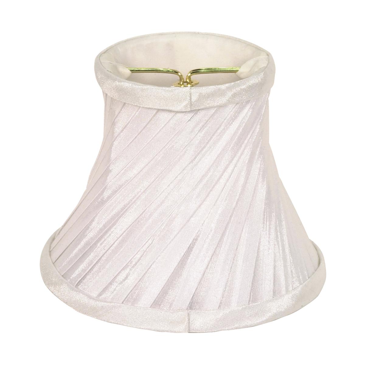 White Swirl Pleat Clip-On Chandelier Shade