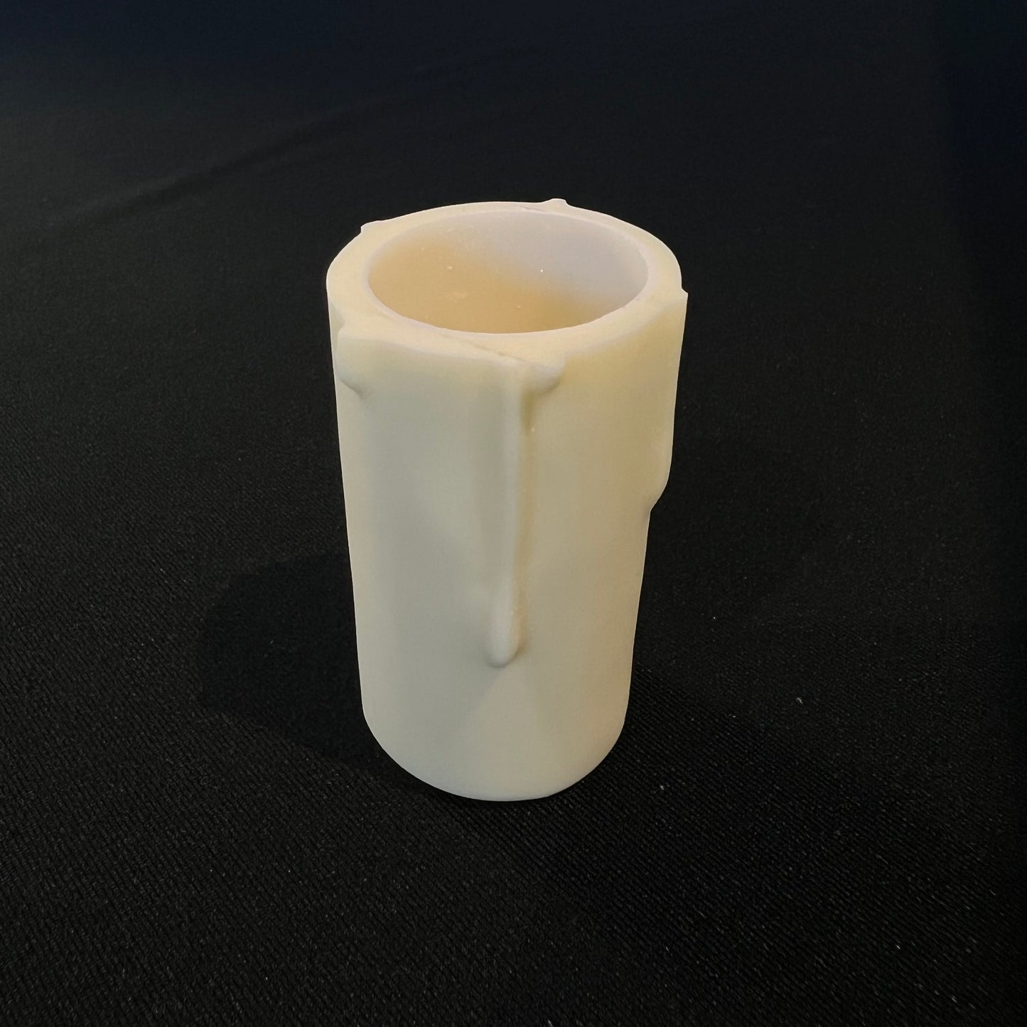 2" Vanilla Resin Candle Cover w/ Drip, Candelabra Base (Blemished)