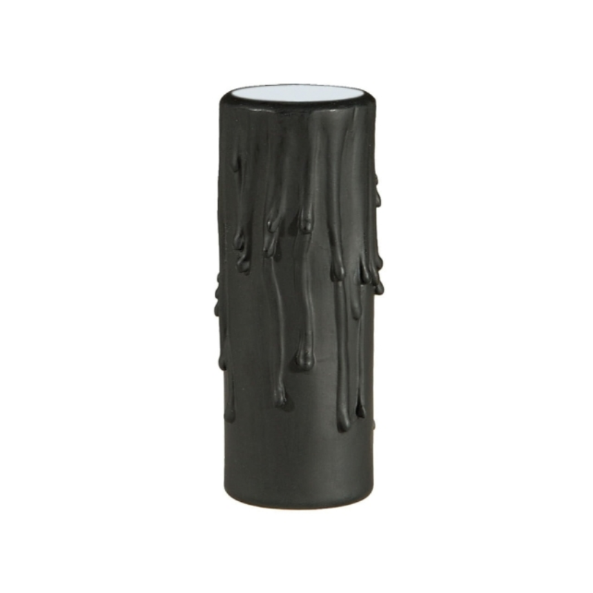 Black Resin Candle Cover w/ Drip, Candelabra Base
