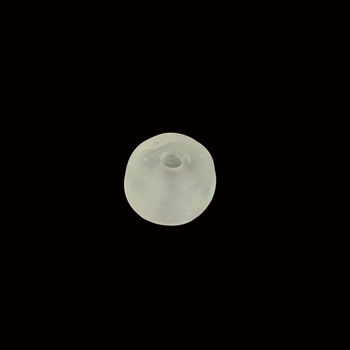 14mm Light Aqua Sea Glass Bead w/ Thru Hole