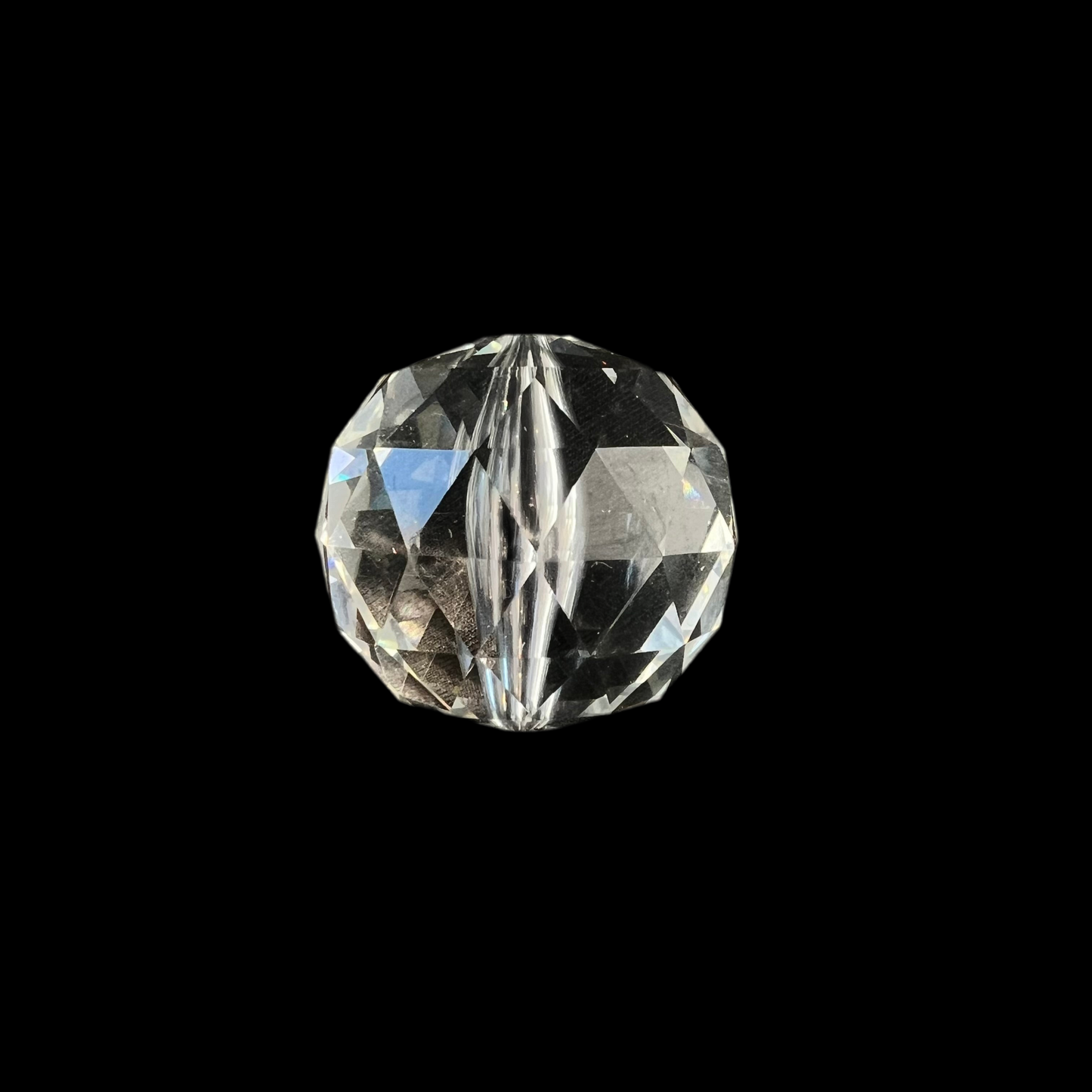 Clear Large Cut Faceted Round Bead