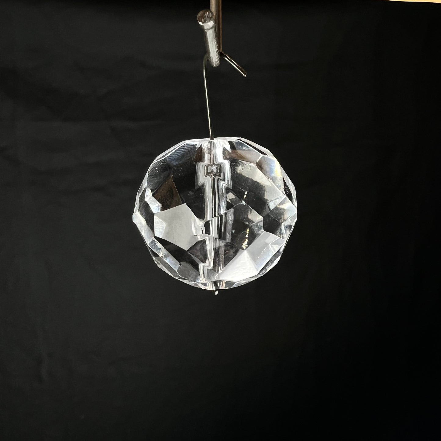 Clear Large Cut Faceted Round Bead