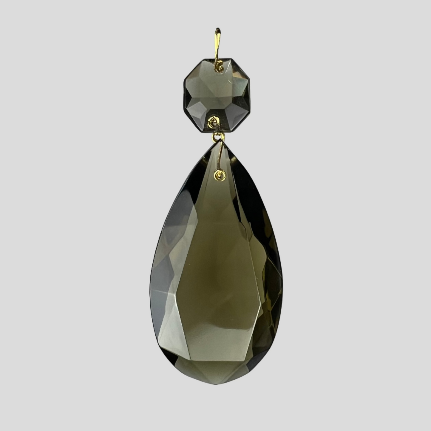 3" Black Diamond Czech Crystal Half Cut Teardrop (2 Styles)