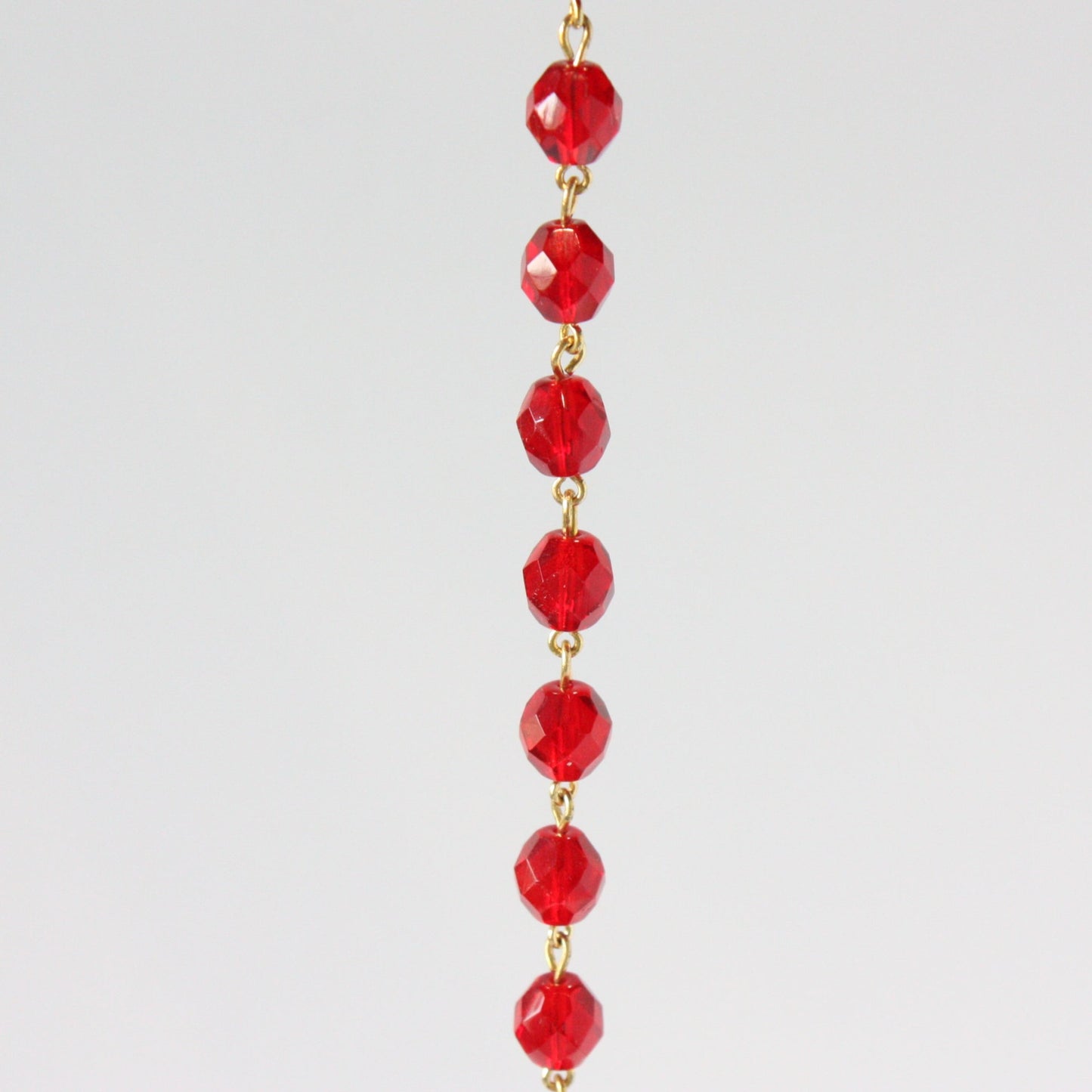 Czech Colored 10mm Faceted Round Bead Chain, 1 Meter