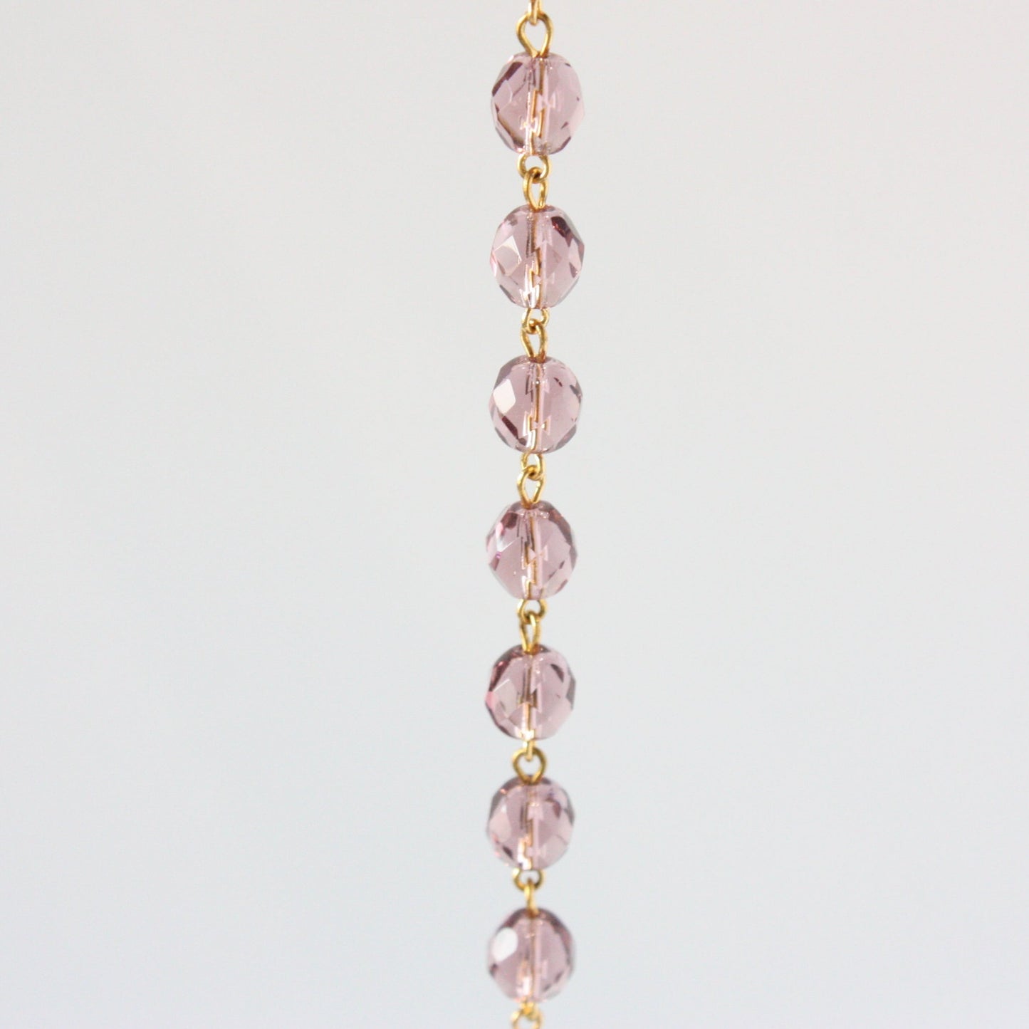 Czech Colored 8mm Faceted Round Bead Chain, 1 Meter