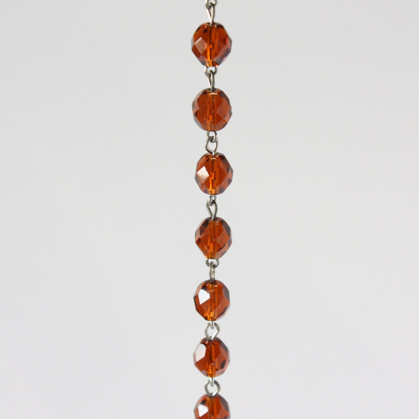 Czech Colored 8mm Faceted Round Bead Chain, 1 Meter