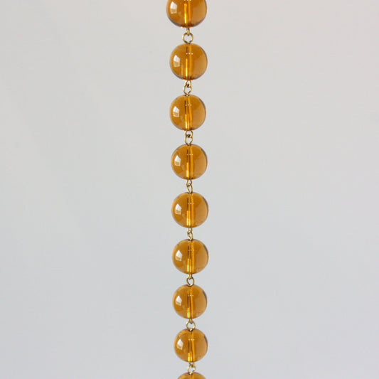Amber 12mm Smooth Bead Chain, 1 Meter