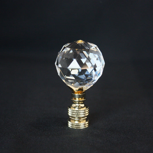 2-1/4" Clear Faceted Ball Finial
