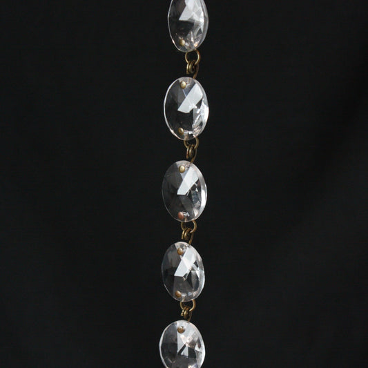 39" Clear Oval Bead Chain, Antique