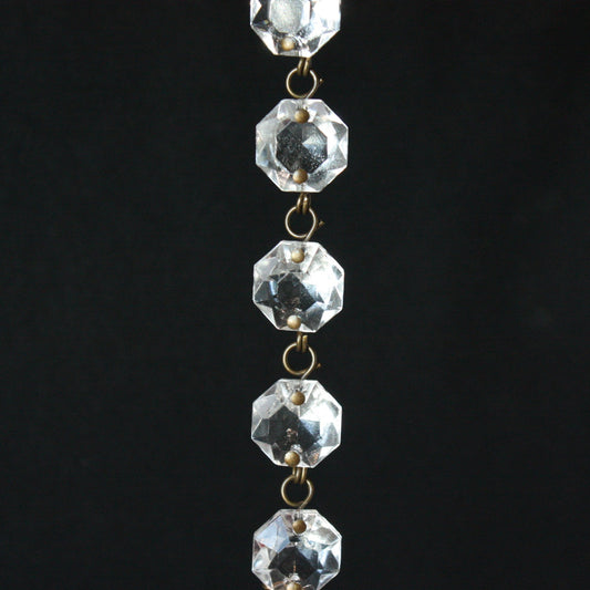39" Clear 14mm Octagon Chain, Antique Pinning