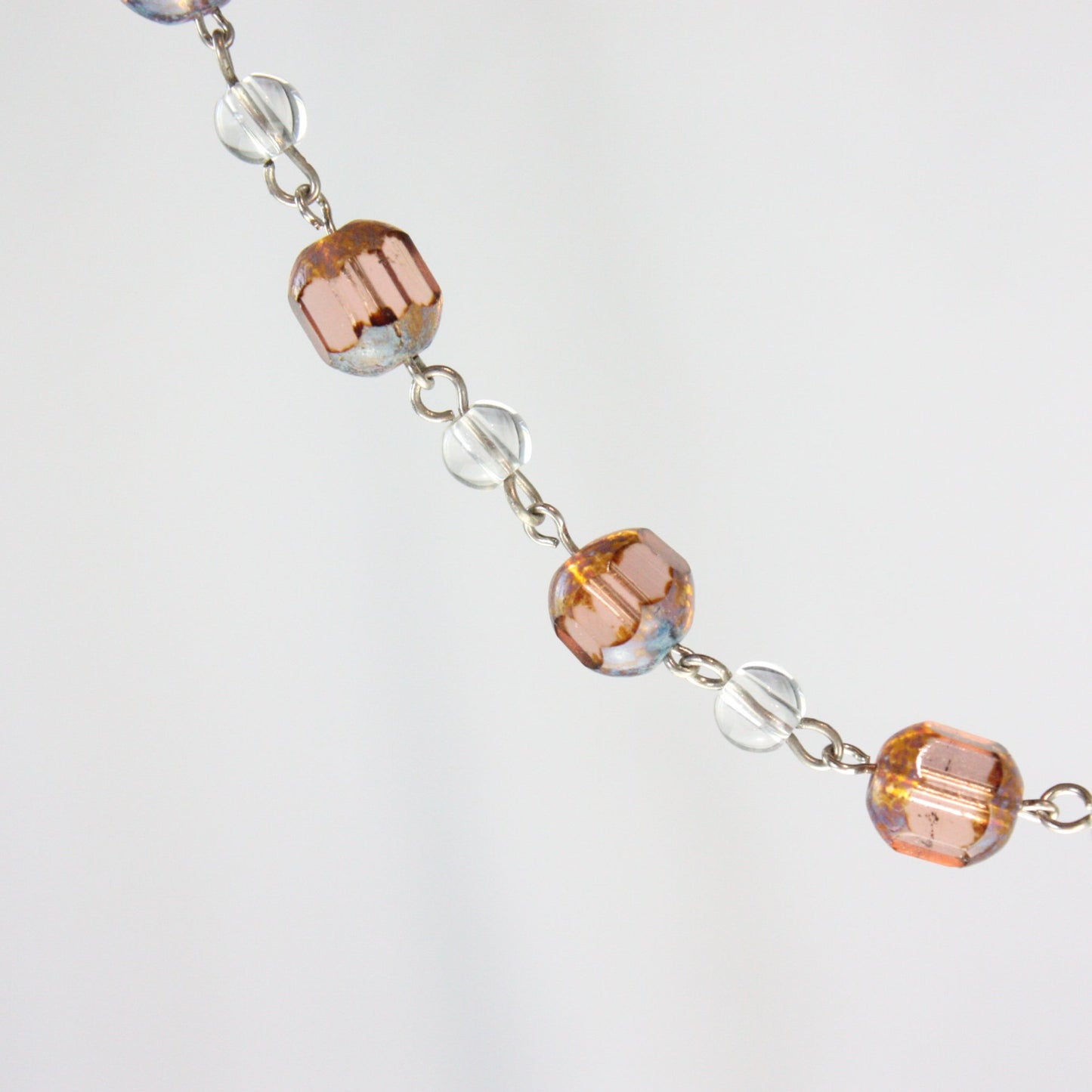 Rosaline/Clear Faceted Bead Chain