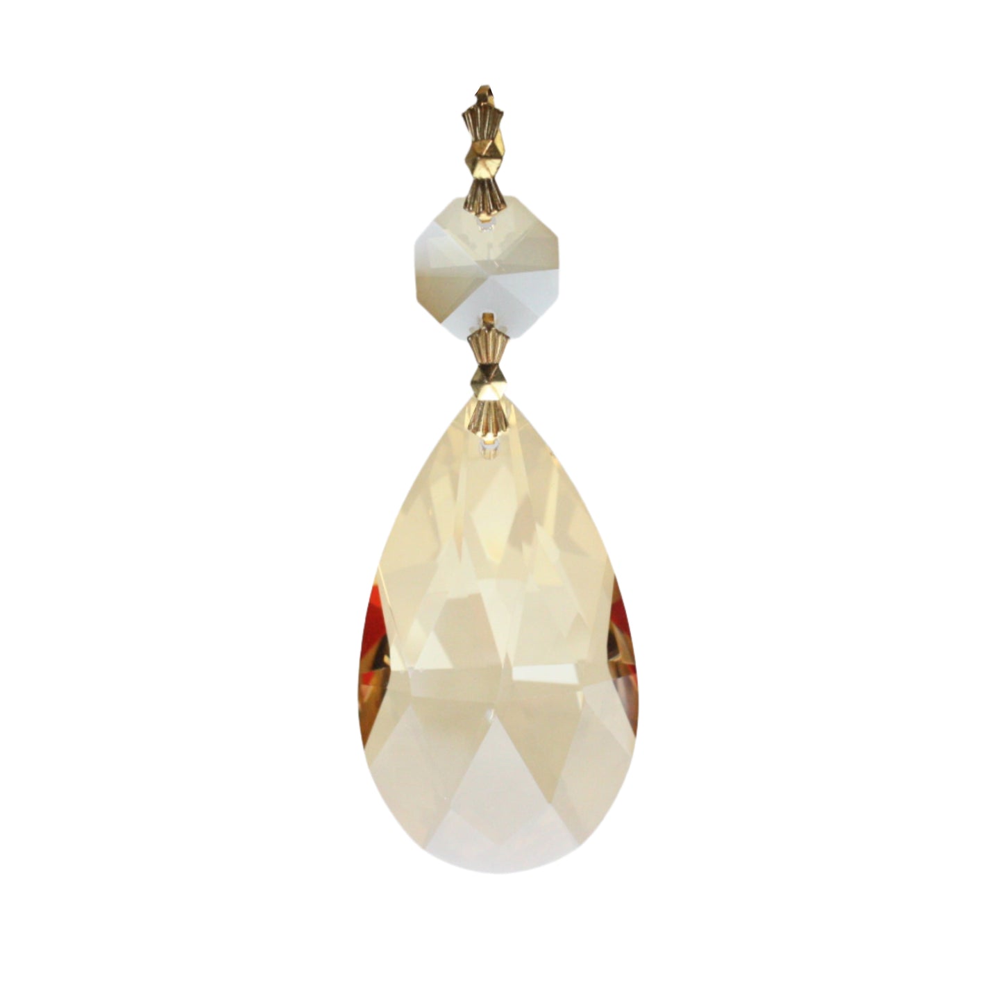 2" Honey Full Cut Teardrop w/ Top Bead