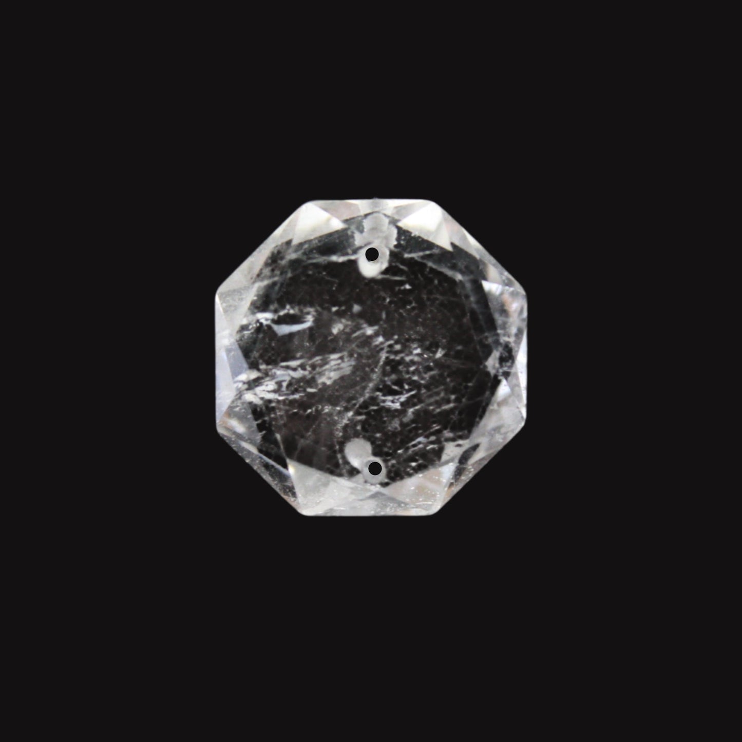 22mm Rock Crystal 2-Hole Octagon