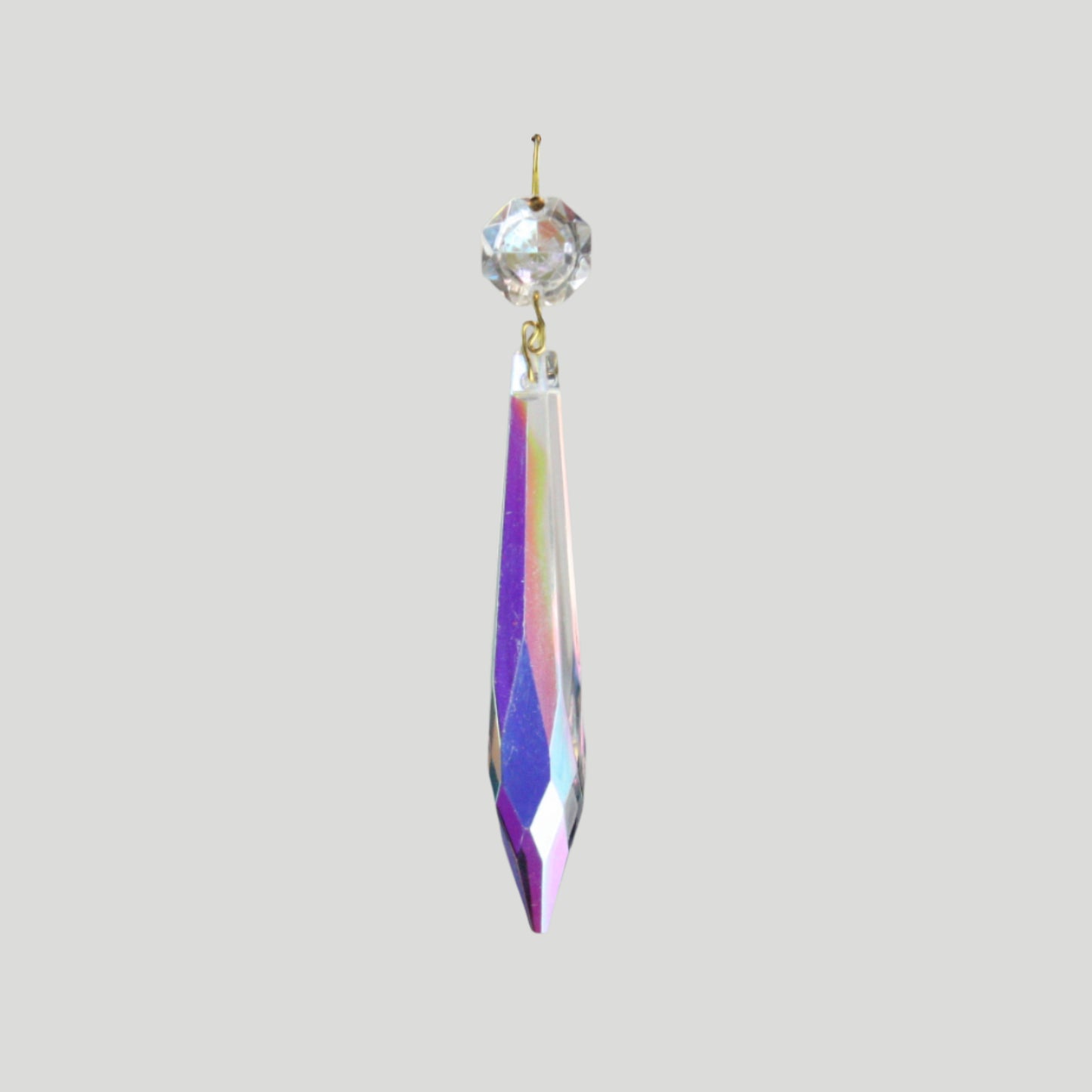 3" Aurora Borealis U-Drop w/ Top Bead (Blemished)