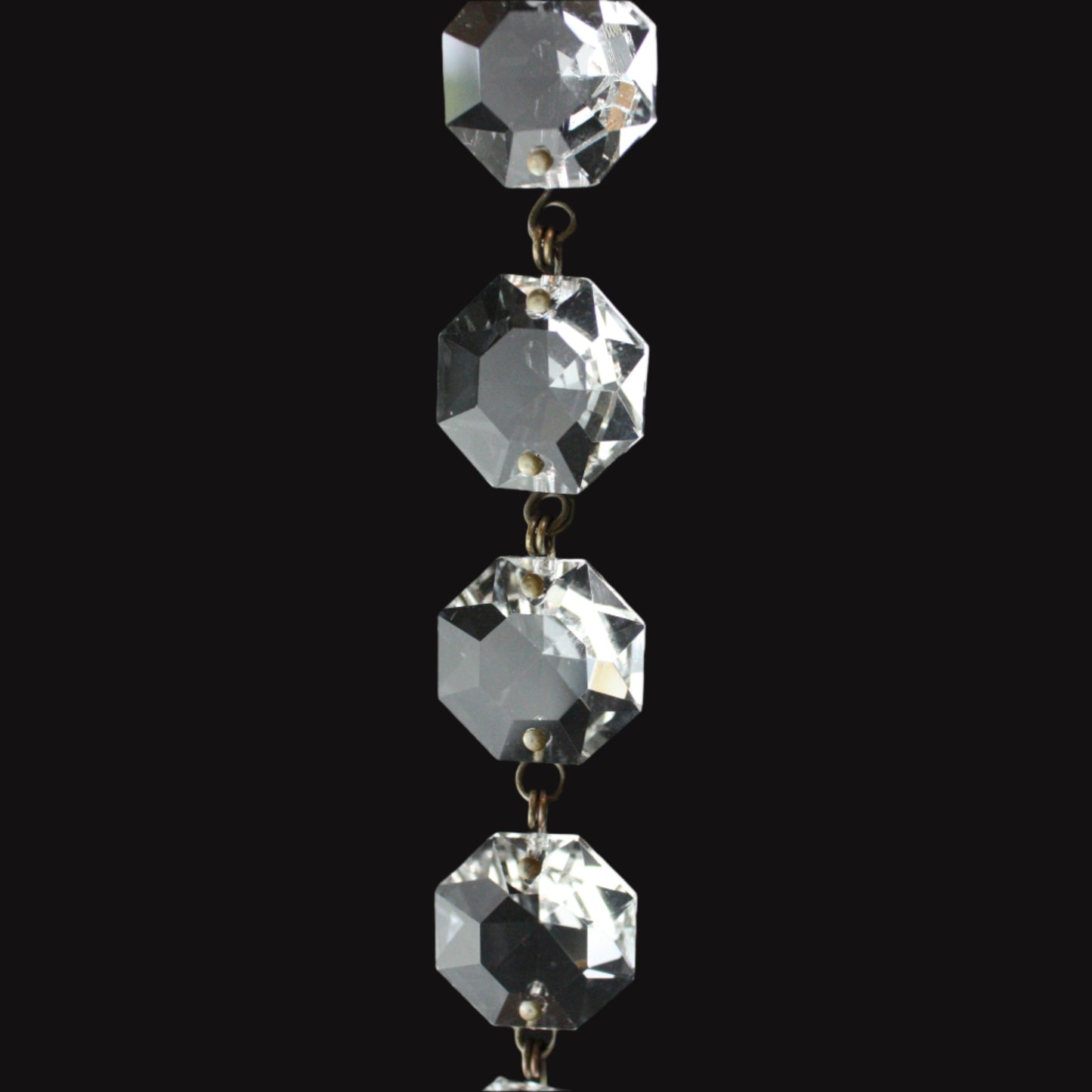 Turkish Graduated Octagon Crystal Chain, Antique Pinning