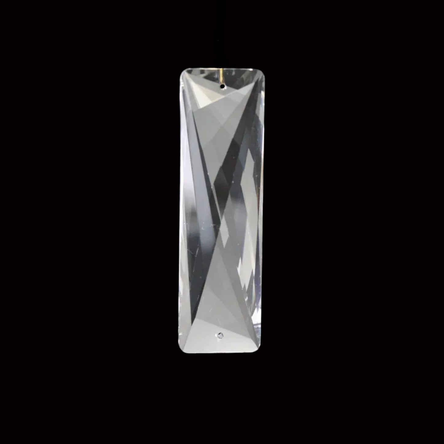 4" Geometric Crystal Faceted 2-Hole Baguette