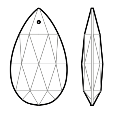 Turkish Crystal Full Cut Teardrop w/ Top Bead