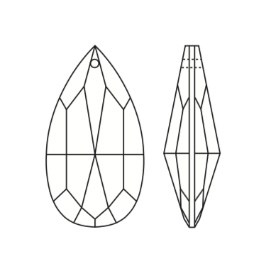 Turkish Crystal Teardrop w/ Top Bead