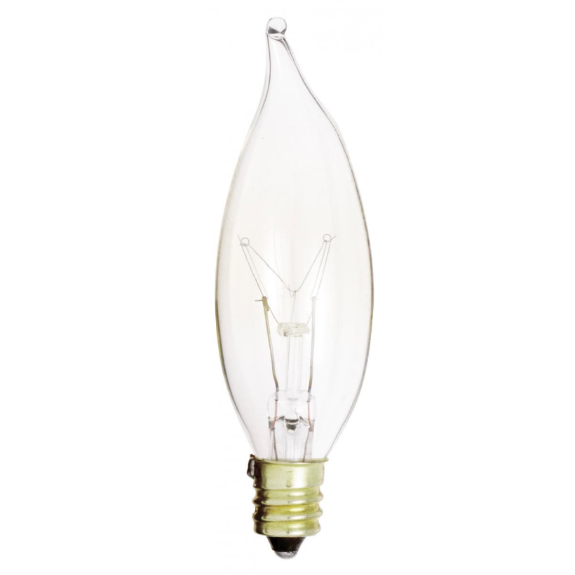 Clear Turn Tip Bulb, Candelabra Base