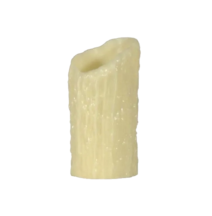 3" Wide Ivory Resin Candle Cover w/ Drip