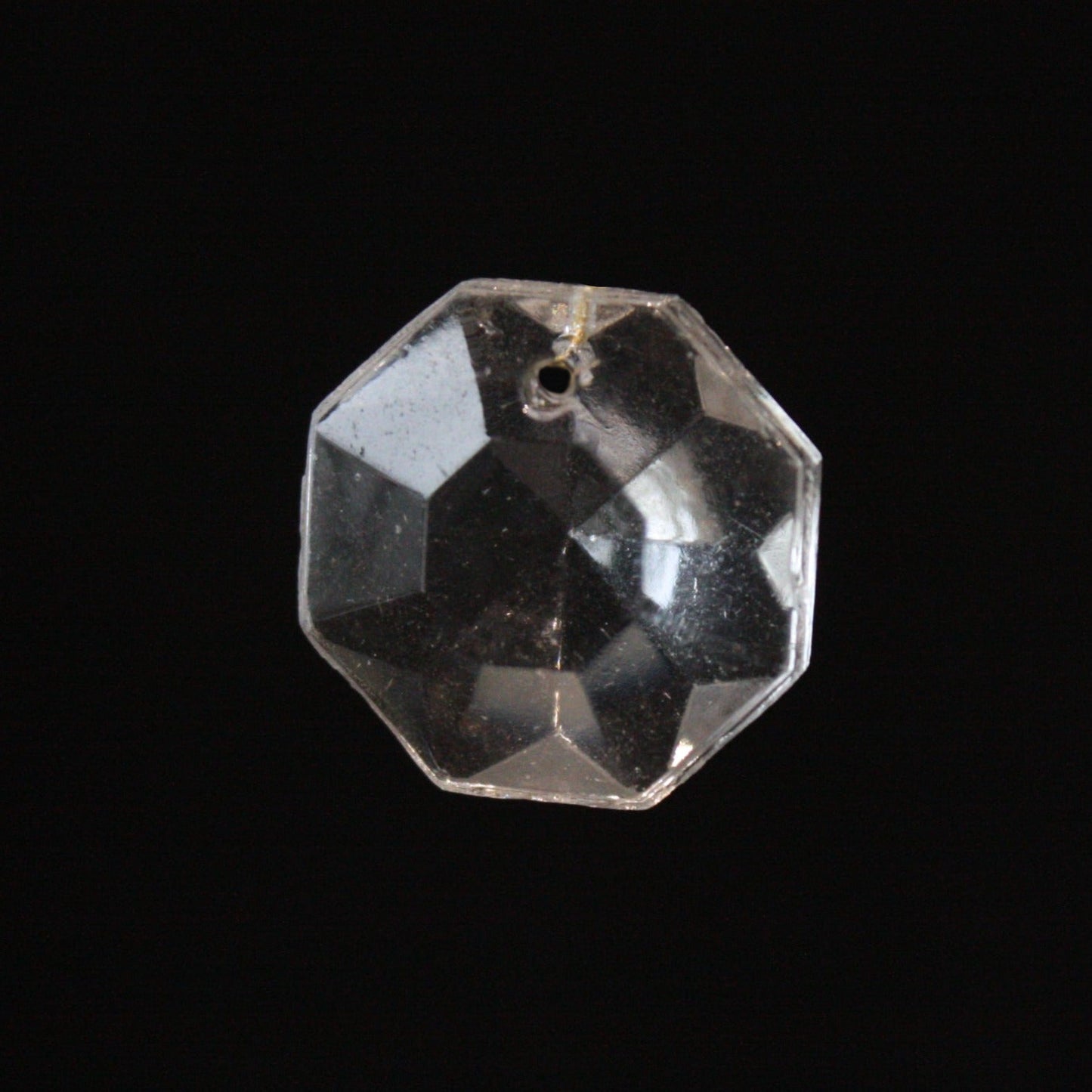 Clear 1 Hole Italian Octagon Bead