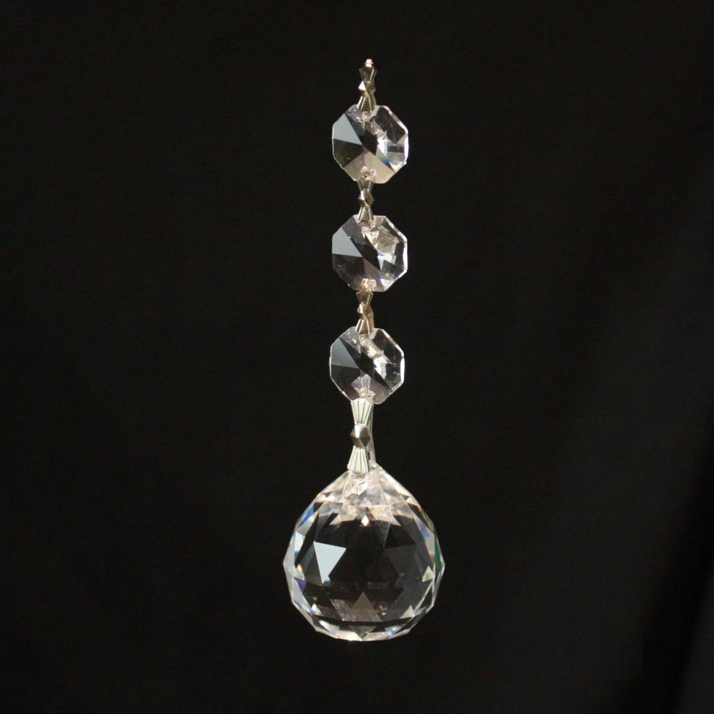 Faceted Crystal Ball w/ Leaded Top Beads <br> (2 lengths)