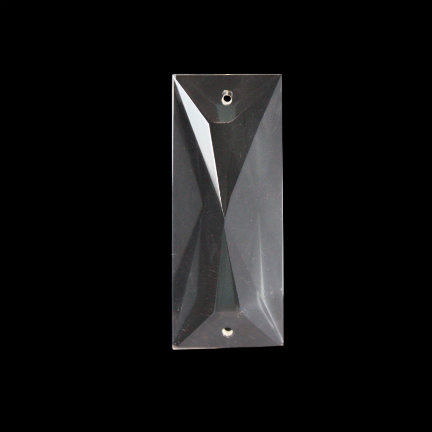 62mm Italian Clear 2-Hole Coffin Stone (Blemished)