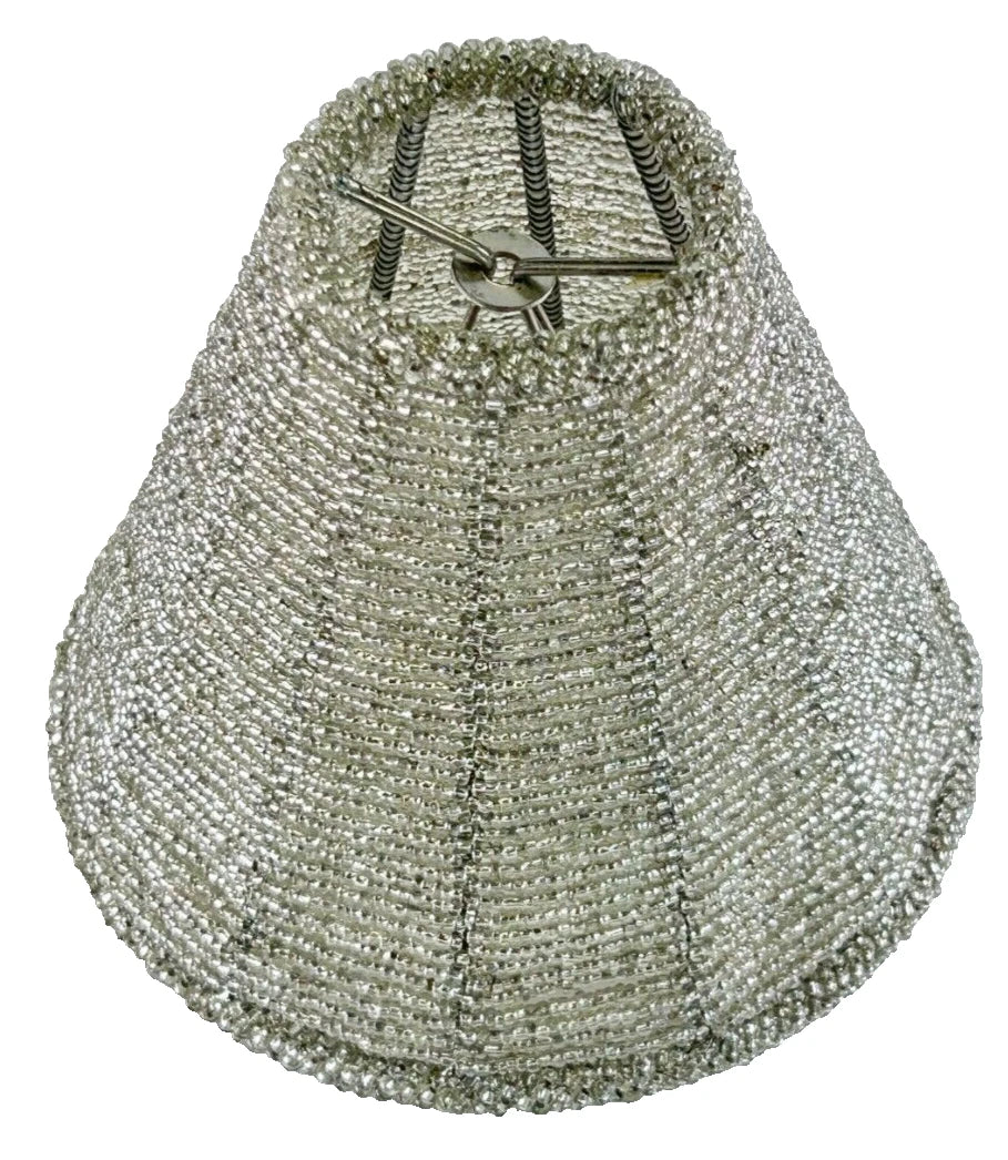 5" Full Bead Grey Chandelier Shade