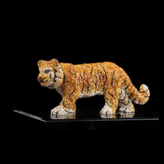 Yellow Tiger Figurine by Asfour® Crystal