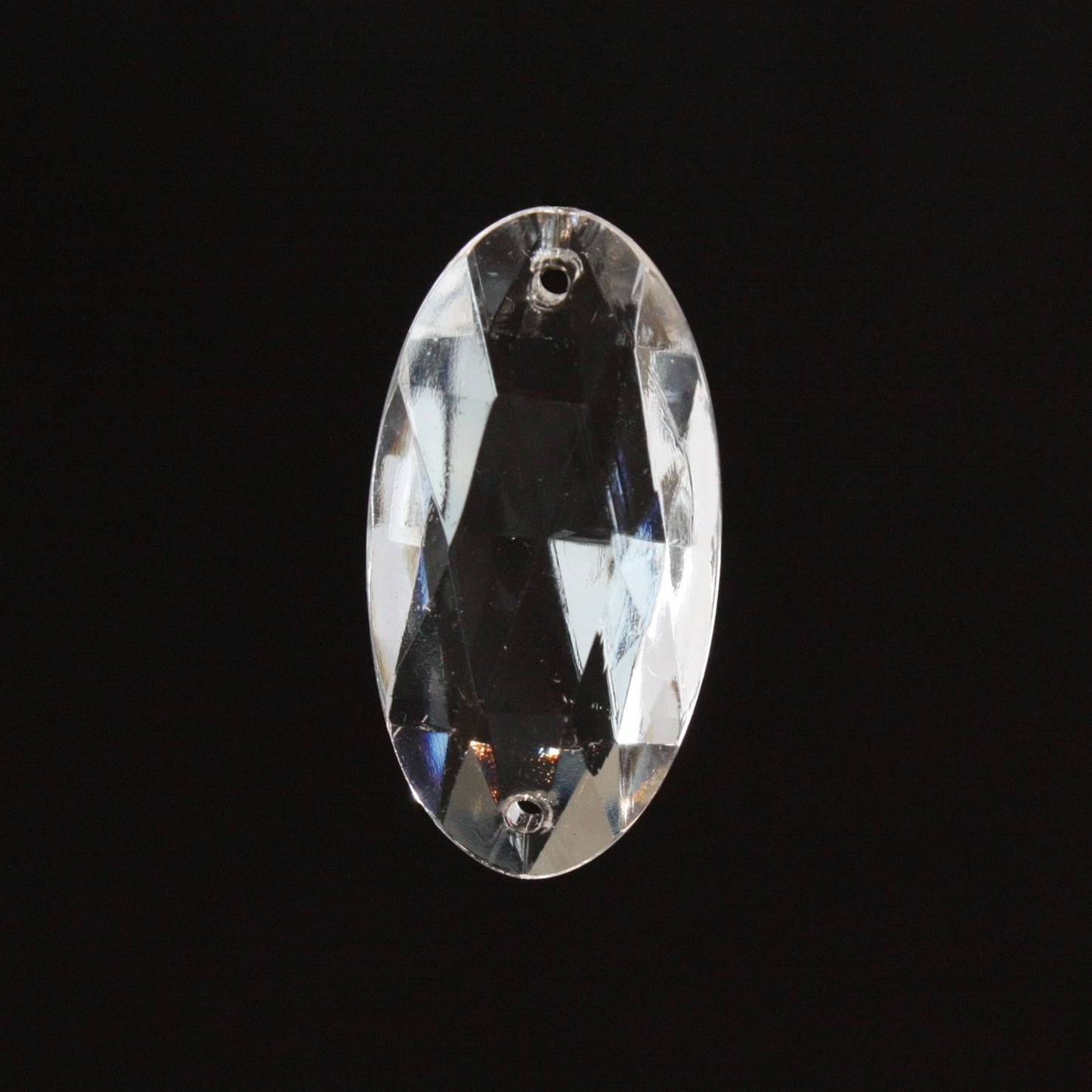 2-Hole Clear Elongated Oval Bead