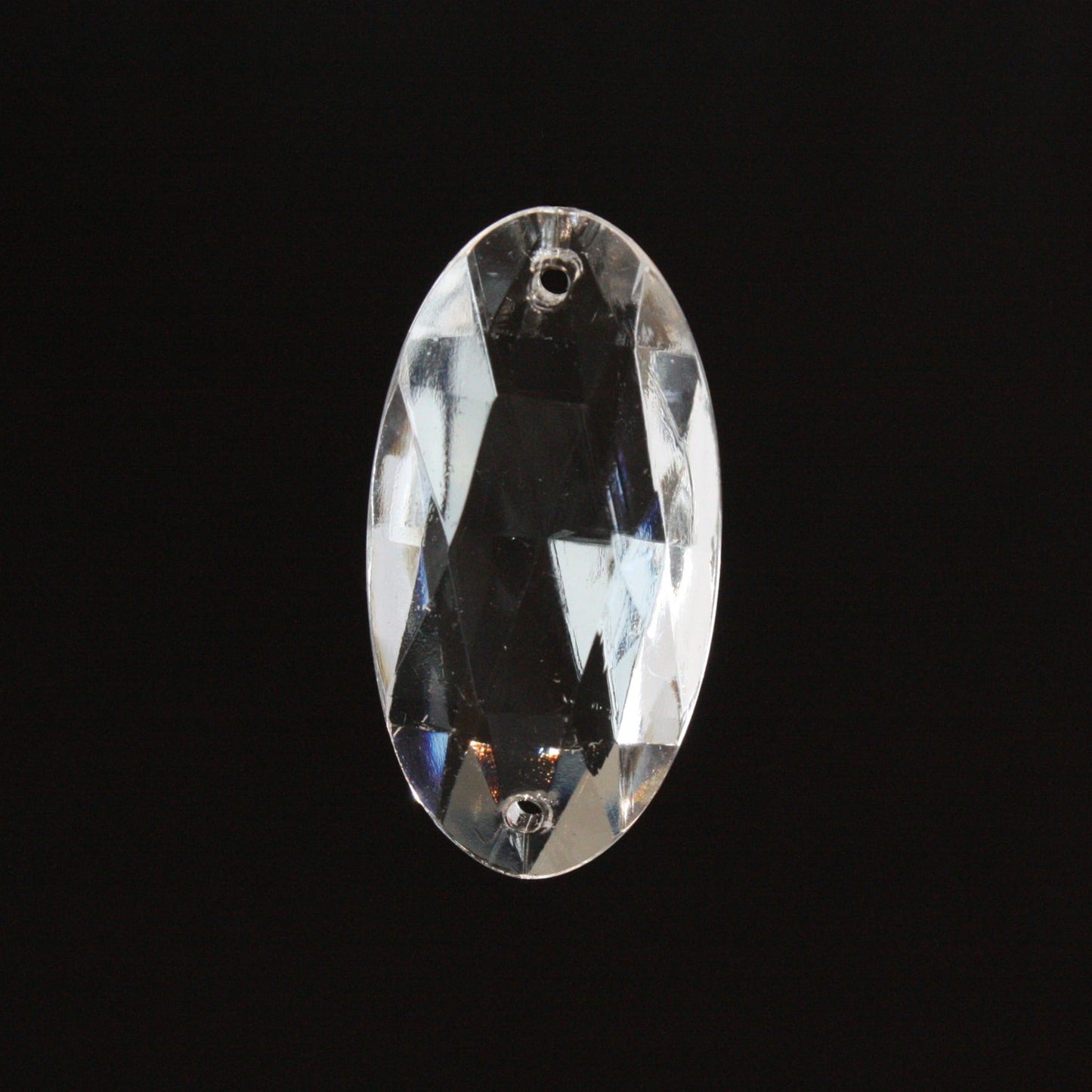 34mm 2-Hole Clear Slender Oval Bead