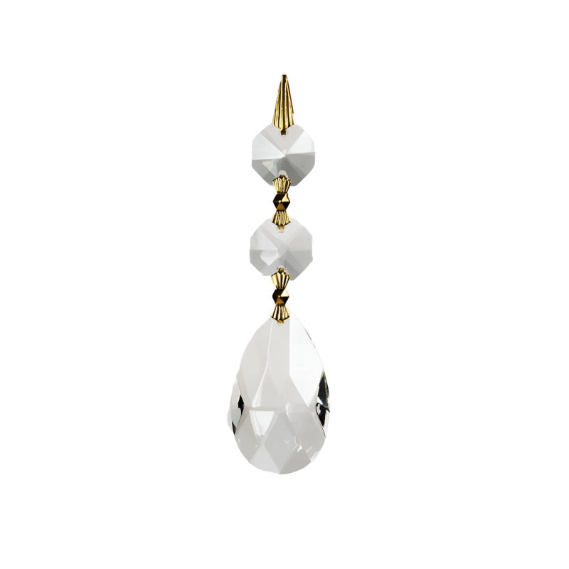 1-1/2" Crystal Teardrop w/ 2 Top Beads