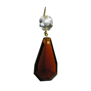 2'' Amber Cut Coffin w/ Clear Top Bead