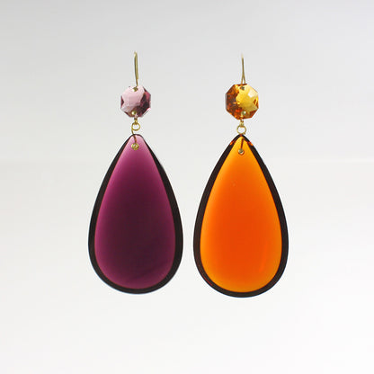 Colored Smooth Half Pear w/ Matching Top Bead