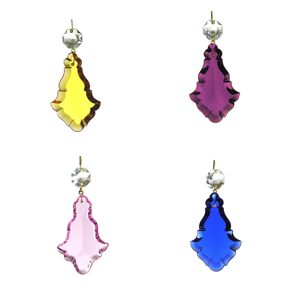 Colored Czech Pendalogues w/ Clear Top Bead <br> (multiple sizes/colors)