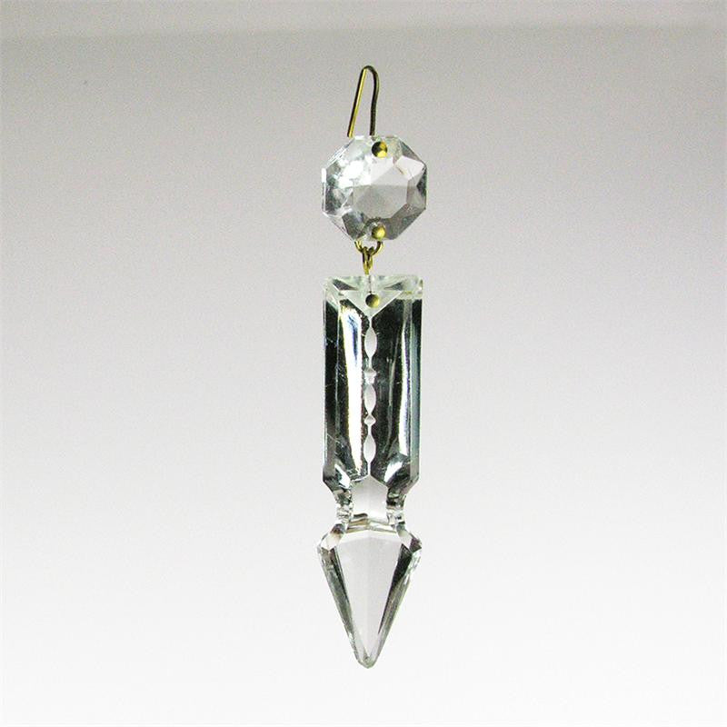 Half Cut Notched Crystal Spear w/ Top Bead