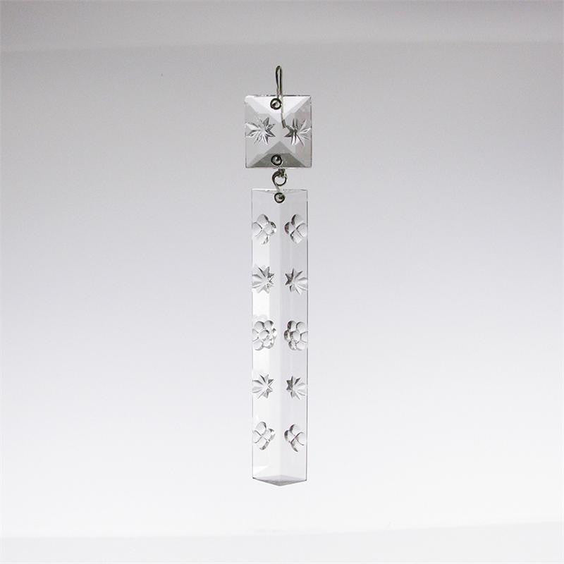 Czech Crystal Star Etched Colonial w/ Matching Top Bead