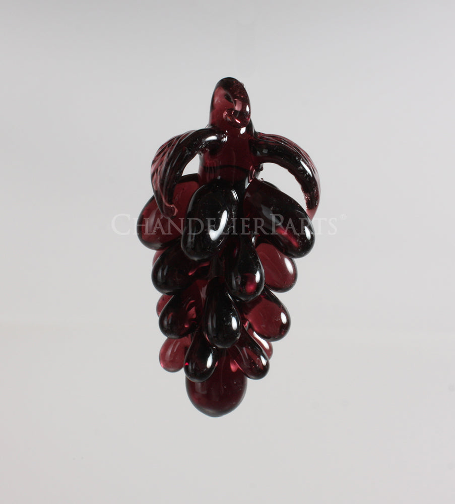 Hand Blown Crystal Grape Cluster w/ Leaves <br>(6 colors)